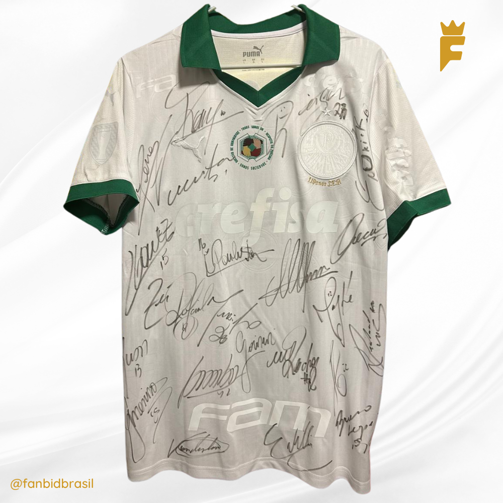 Camisa oficial Palmeiras do jogo contra o Novorizontino pela semifinal do paulista 2024 Moreno, autografada todo elenco.