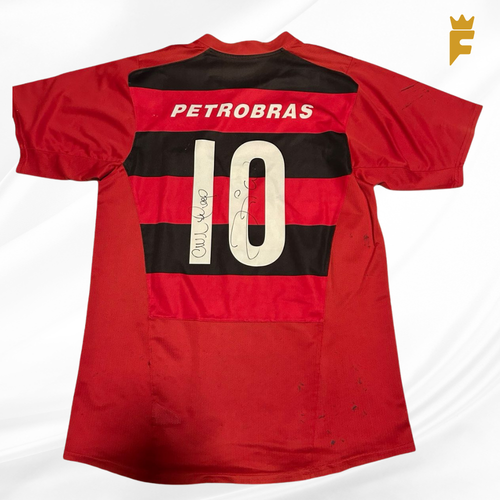 Camisa oficial Flamengo 2000, autografada por Zico