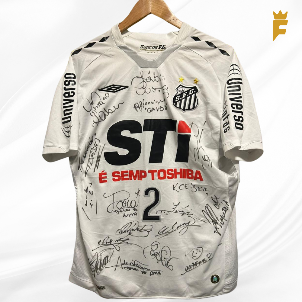 Camisa oficial Santos Brasileiro 2009 autografado principais jogadores do elenco, de jogo