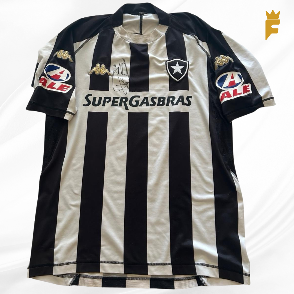 Camisa oficial Botafogo 2005/2006, autografada Clarence Seedorf, de jogo