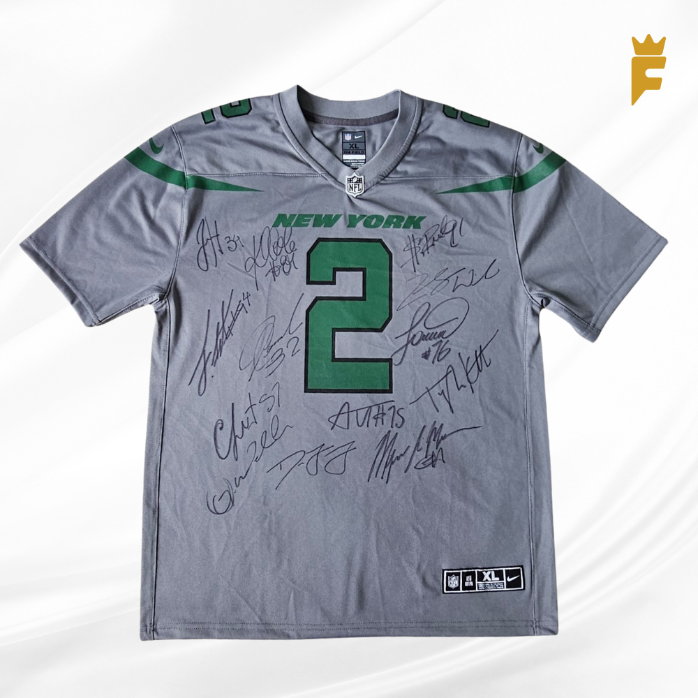 Camisa original Nike NFL 2021, New York Jets  autografada 13 jogadores do elenco