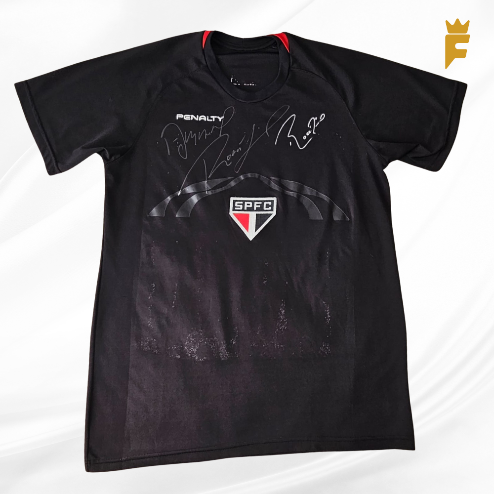 Camisa Goleiro São Paulo Penalty 2014 Preta 01 Rogerio Ceni, autografada 