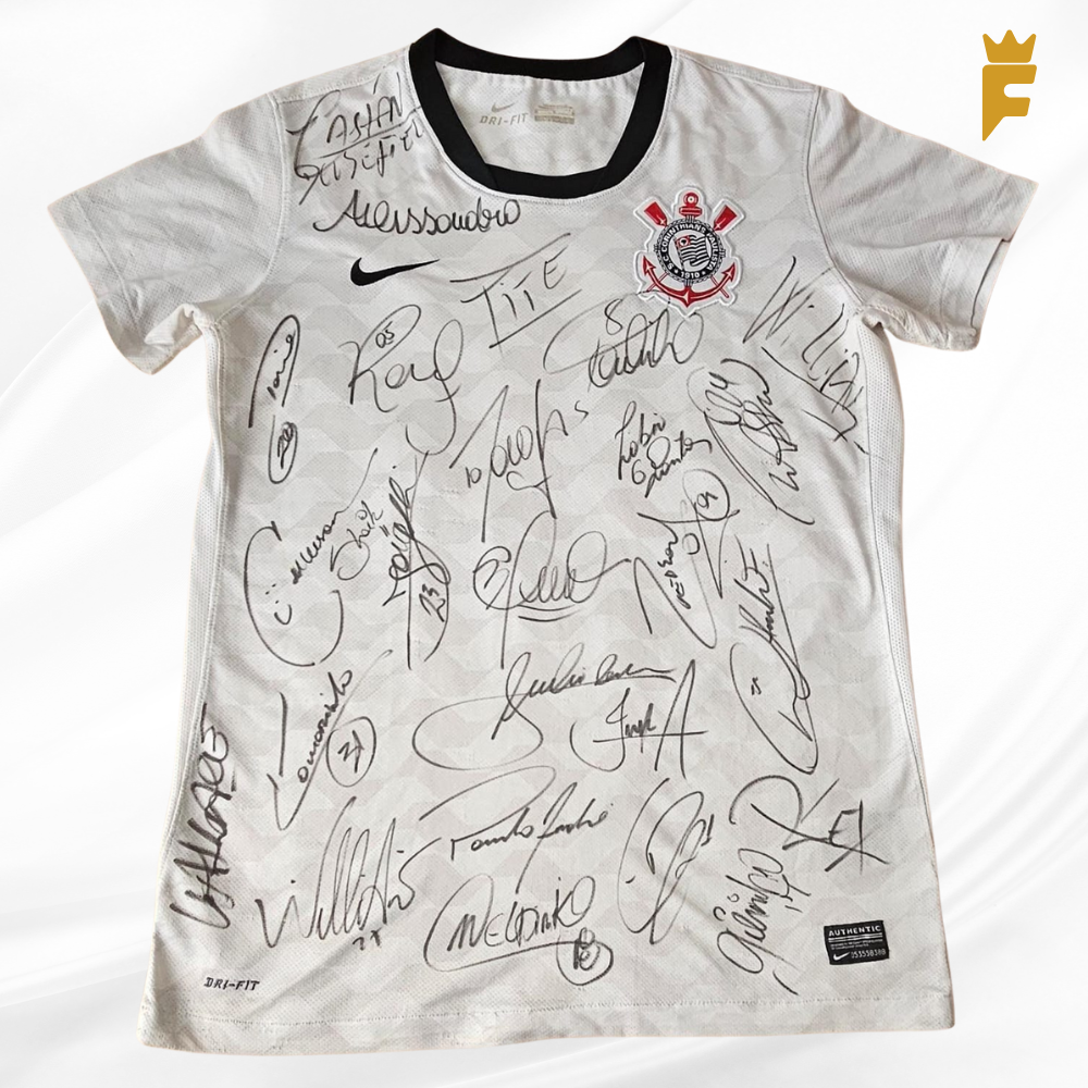 Camisa oficial do Corinthians autografada todo elenco Campeão da Libertadores/Mundial 2012