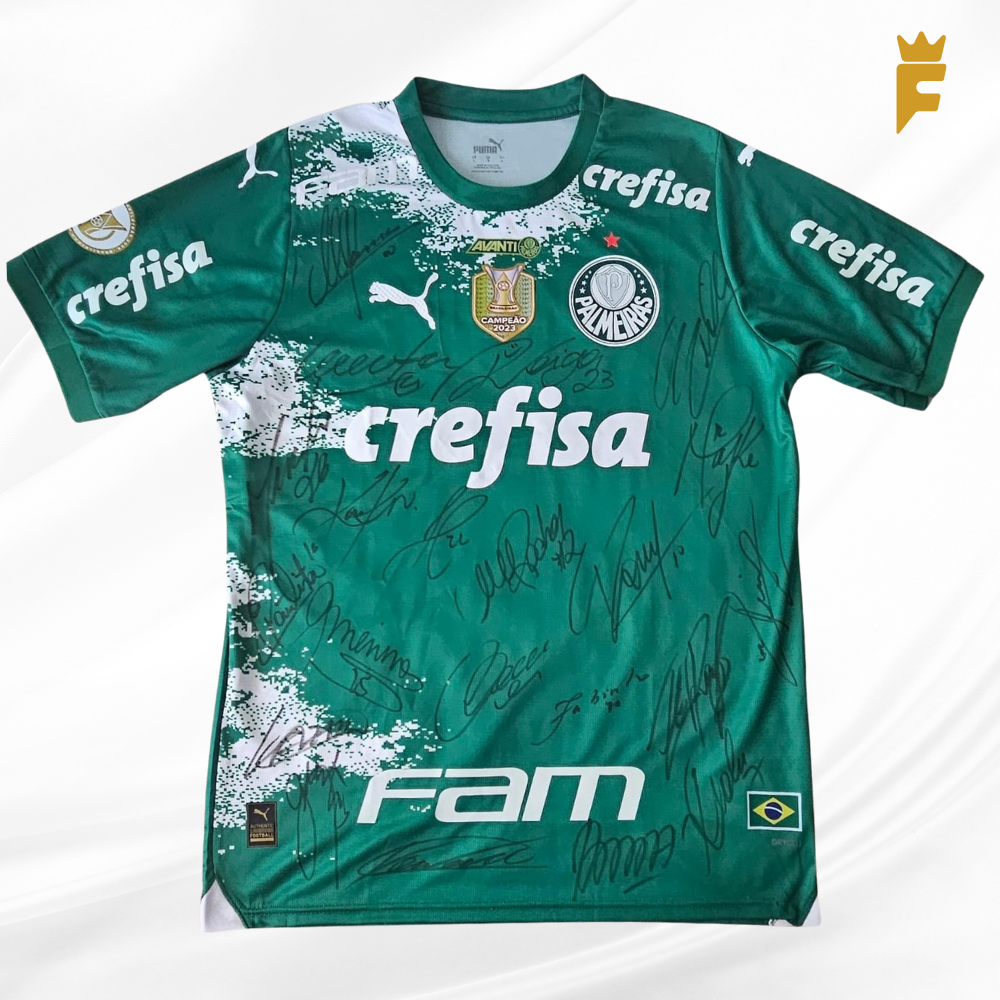 Camisa Palmeiras 2024, Edicao Especial Meio Ambiente, N.22, autografada todo elenco, de jogo