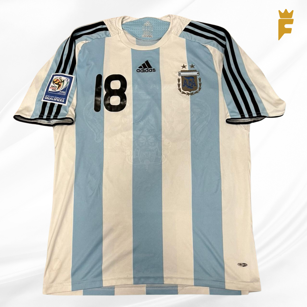 Camisa oficial Argentina 2008 eliminatórias para Copa do Mundo 2010, vrs preparada, autografada Messi