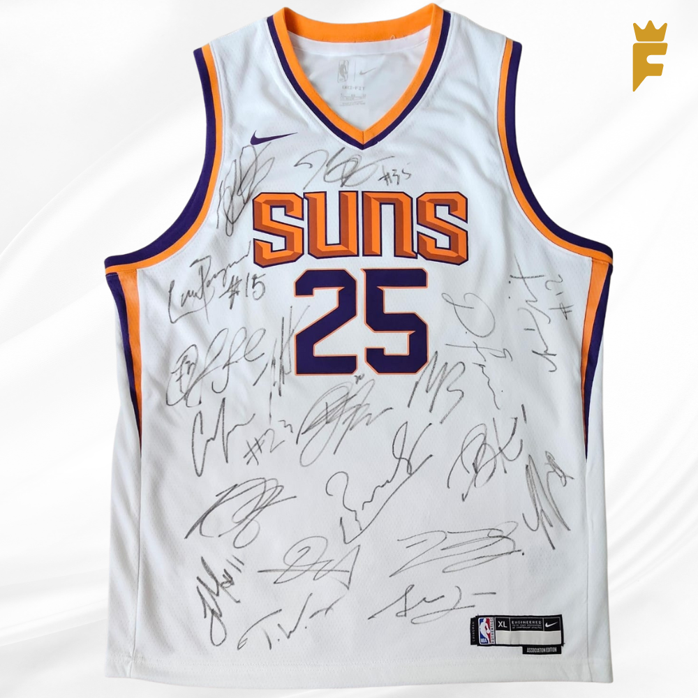 Camisa original Nike NBA 2022/23, SUNS, autografada 19 jogadores 