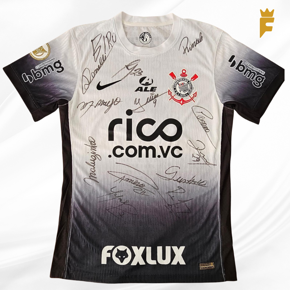 Camisa Corinthians, brasileirão 2024, autografada 13 jogadores do elenco N.9, Yuri Alberto, de jogo/preparada