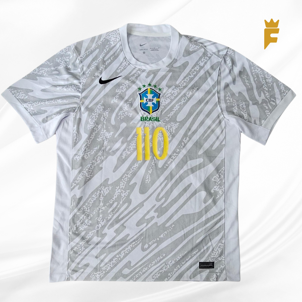 Camisa Brasil goleiro, comemorativa 110 anos CBF, vers jogador autografada A. Becker