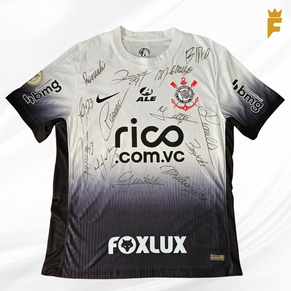 Camisa Corinthians, brasileirão 2024, autografada 13 jogadores do elenco N.10, Garro, de jogo/preparada