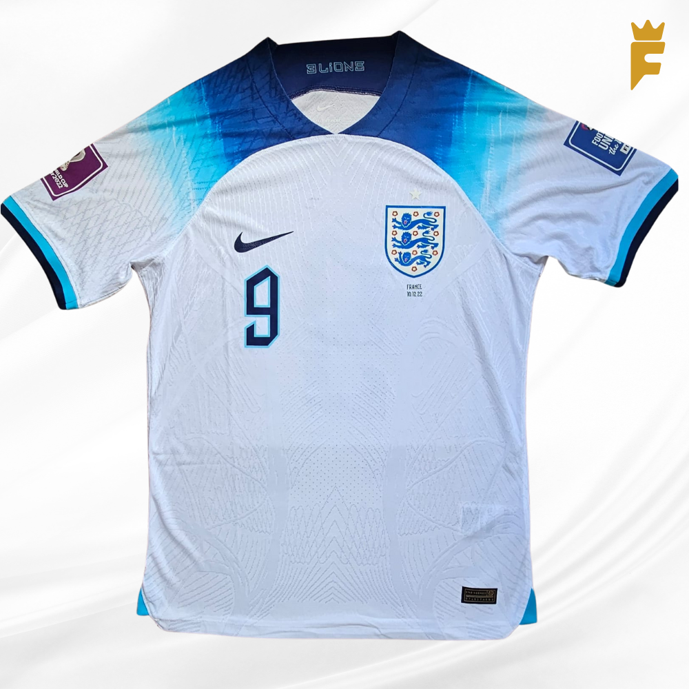 Camisa Inglaterra Copa do Mundo 2022 Qatar, vers jogador, autografada Kane