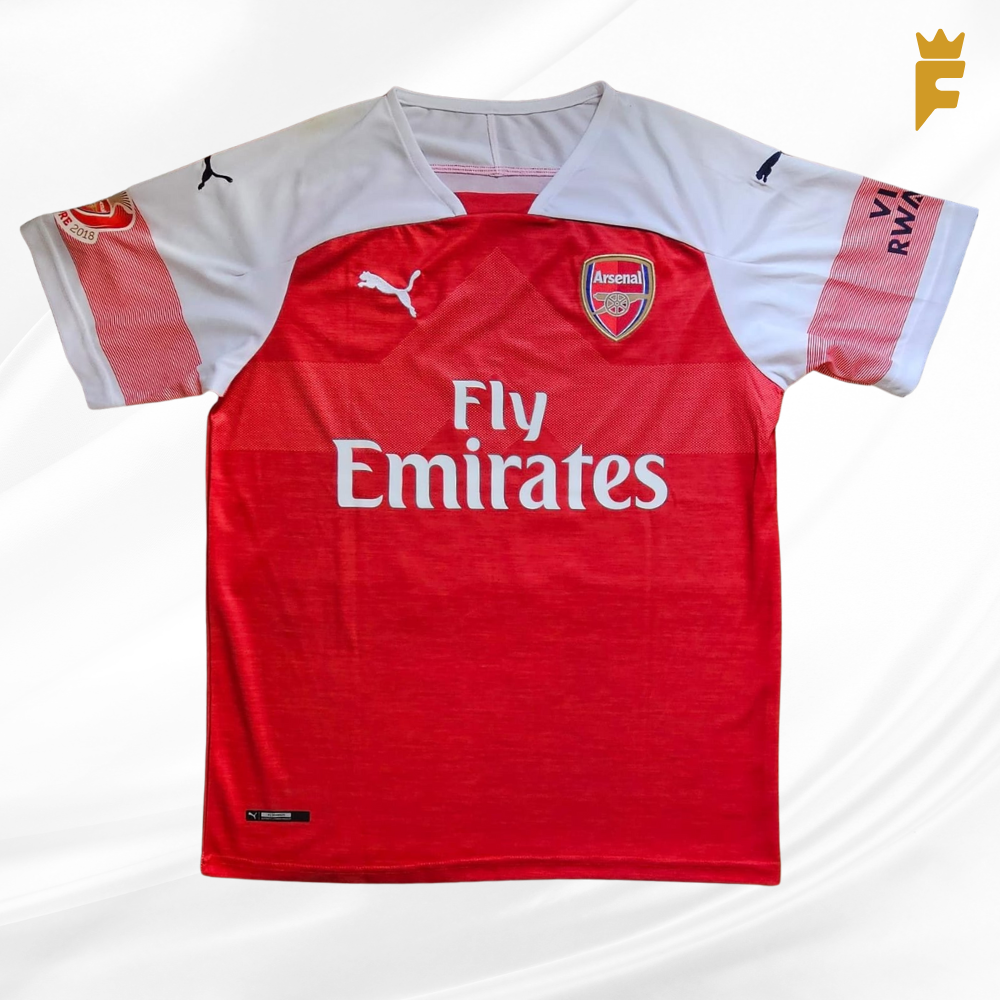 Camisa Arsenal 2018 pré-temporada Singapura, vers preparada, autografada Aubameyang