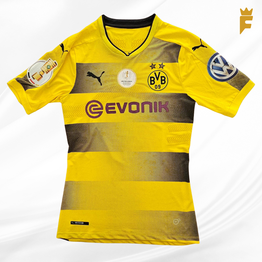 Camisa Borussia Dortmund 2017, de jogo, Final Copa da Alemanha, Dembélé, autografada