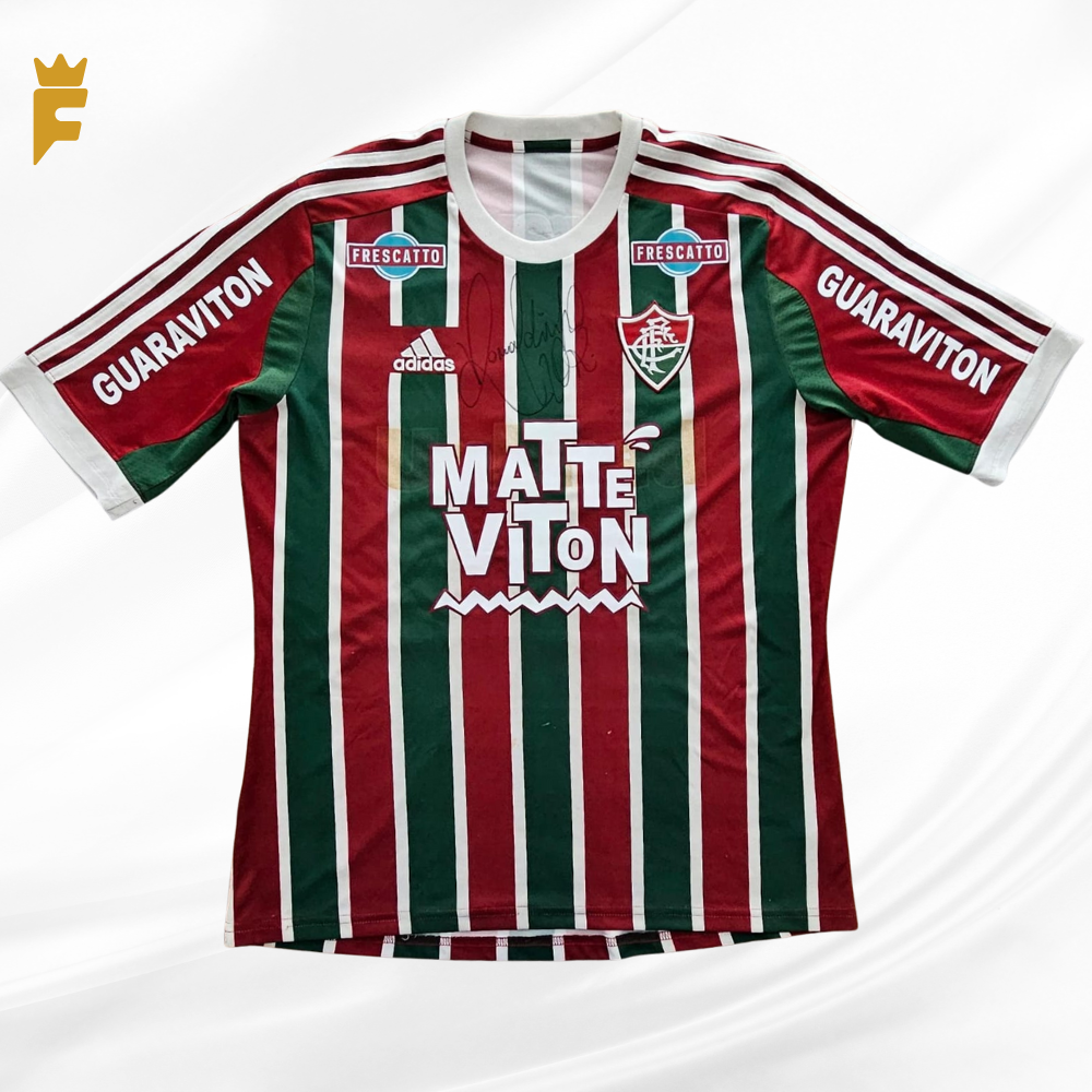 Camisa oficial do Fluminense 2014/2015 Autografada Ronaldinho Gaúcho