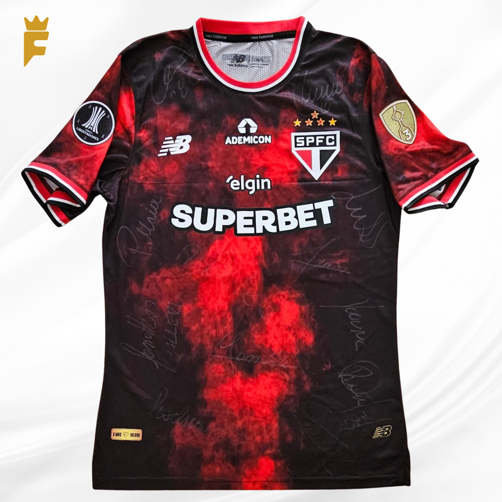 Camisa São Paulo 24/25 III, autografada 12 jogadores