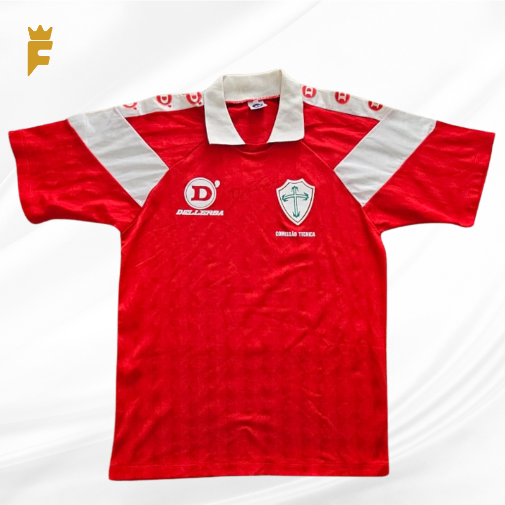 Camisa 1993/94 Portuguesa, comissão técnica autografa Dener