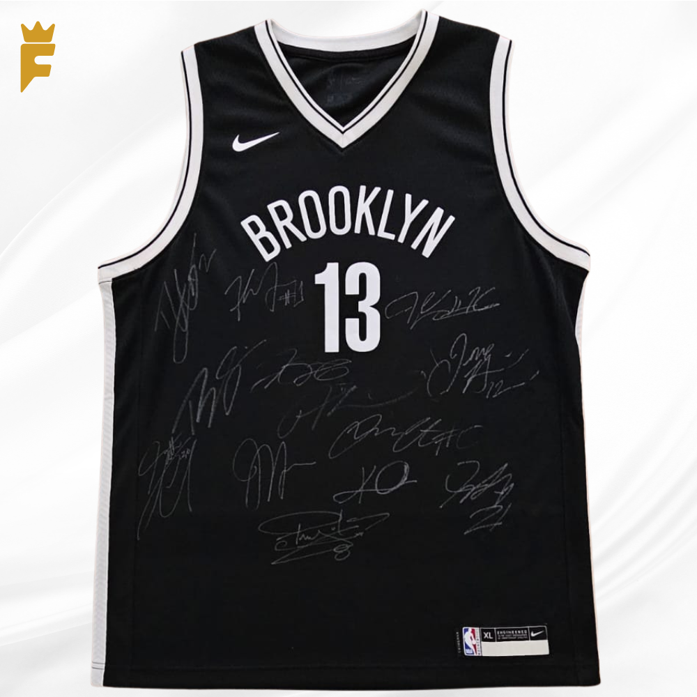Camisa NBA Brooklyn Nets 2021–22, autografada 13 jogadores