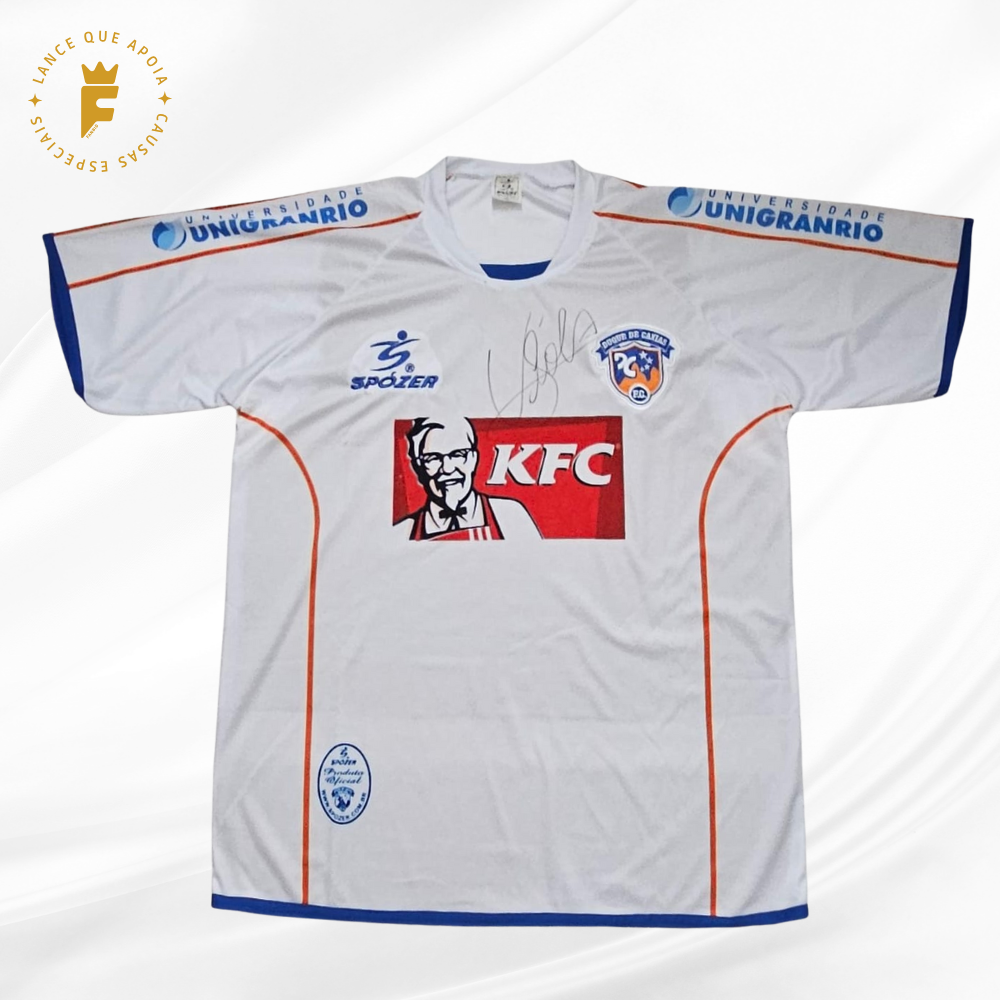 Camisa Duque de Caxias 2008 vers de jogo autografada Viola