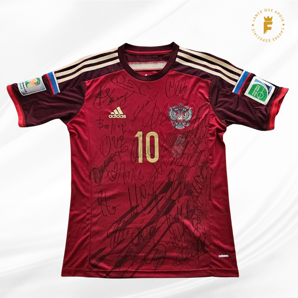 Camisa Rússia Copa do Mundo 2014 autografada todo elenco e Arshavin