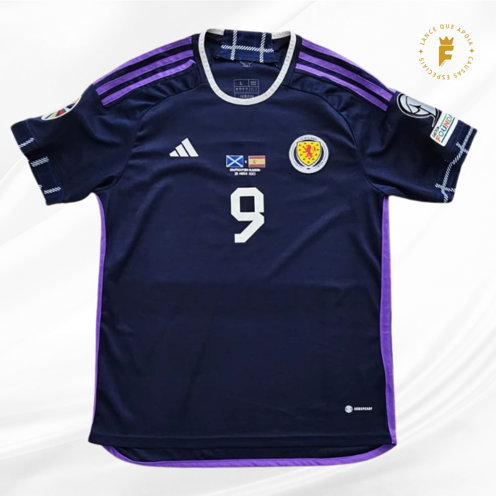 Camisa Escócia 2023, Eliminatórias da Euro, vers jogo autografada Dykes